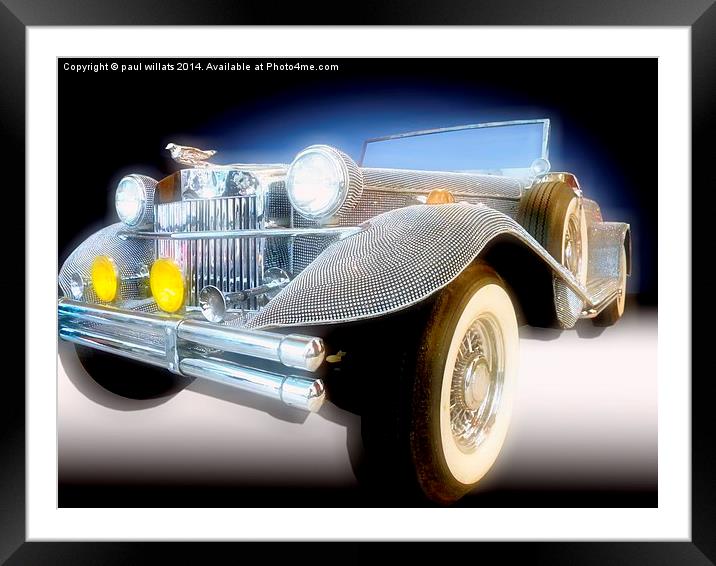  LIBERACE'S RHINESTONE ROADSTER Framed Mounted Print by paul willats