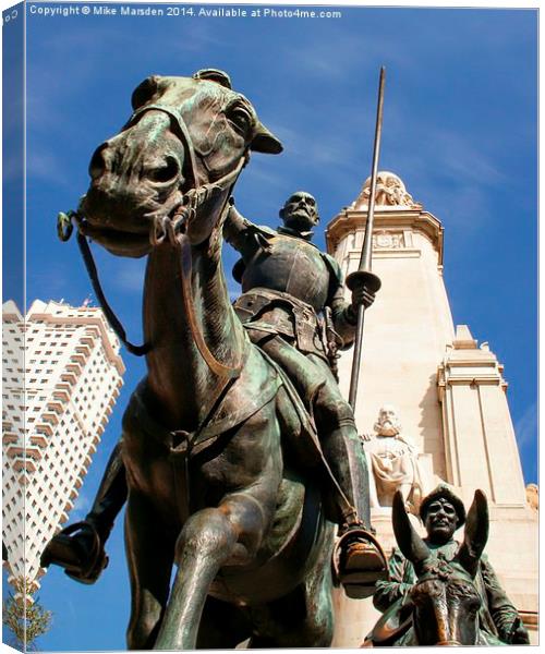 Don Quixote de la Mancha and his trusty squire San Canvas Print by Mike Marsden