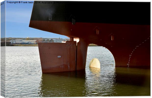  Close up of the stern of a bulk cargo vessel Canvas Print by Frank Irwin