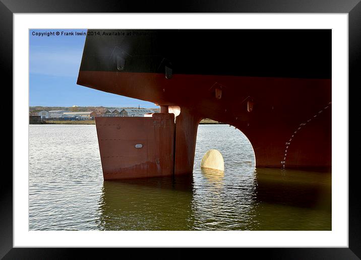  Close up of the stern of a bulk cargo vessel Framed Mounted Print by Frank Irwin