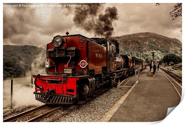  Steaming in the Welsh Highlands  Print by Rob Hawkins