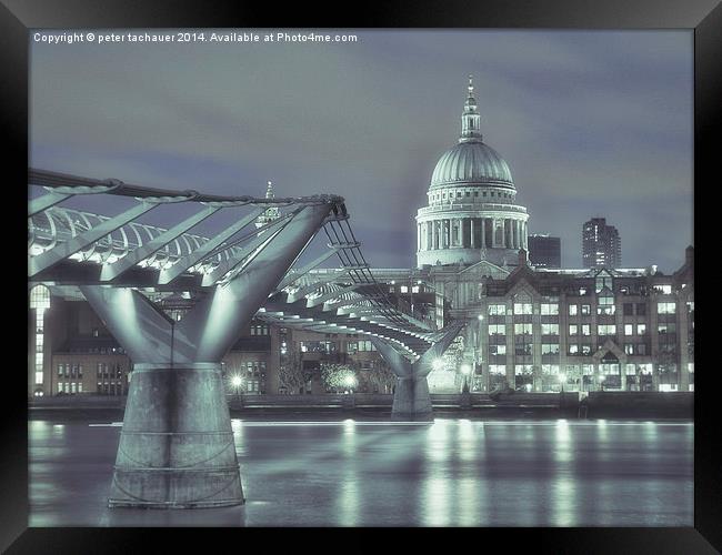  An Evening with St Paul's Cathedral Framed Print by peter tachauer
