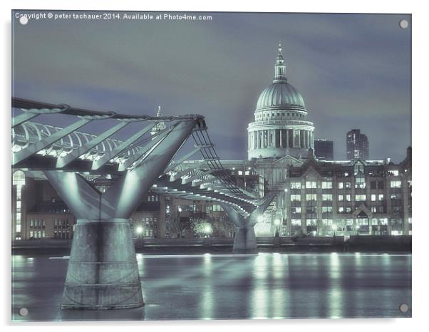  An Evening with St Paul's Cathedral Acrylic by peter tachauer