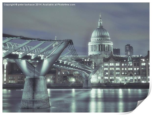  An Evening with St Paul's Cathedral Print by peter tachauer