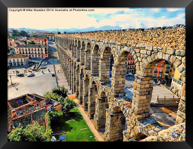 Roman Aqueduct Segovia Spain Framed Print by Mike Marsden
