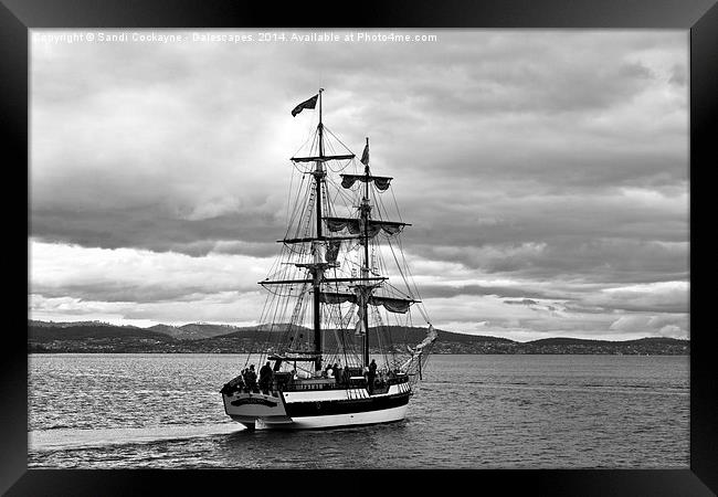  The Lady Nelson Tall Ship Framed Print by Sandi-Cockayne ADPS