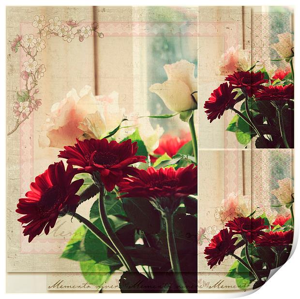  Flowers For you .. Print by Rosanna Zavanaiu