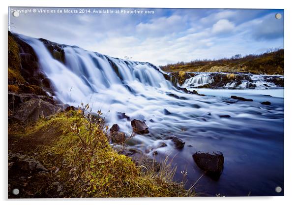 Bruarfoss Waterfall Acrylic by Vinicios de Moura