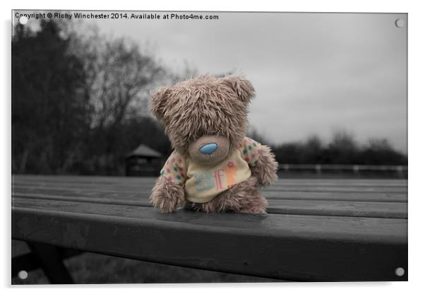 Abandoned best friend toy bear Acrylic by Richy Winchester