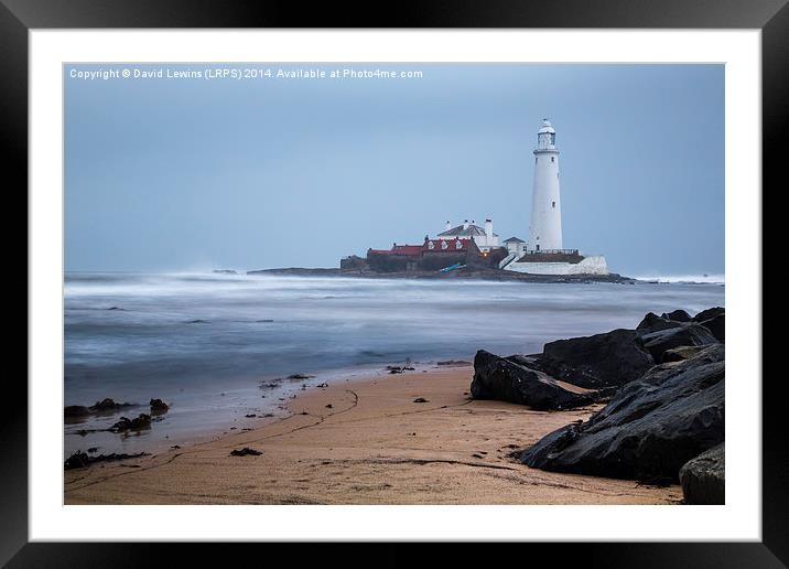 St Marys Lighthouse Framed Mounted Print by David Lewins (LRPS)