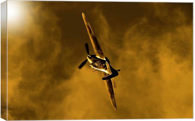 Hawker Hurricane at sunset Canvas Print by Philip Catleugh