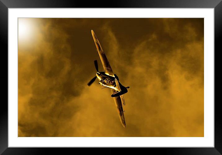  Hawker Hurricane at sunset Framed Mounted Print by Philip Catleugh