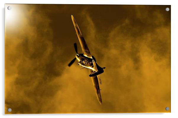  Hawker Hurricane at sunset Acrylic by Philip Catleugh