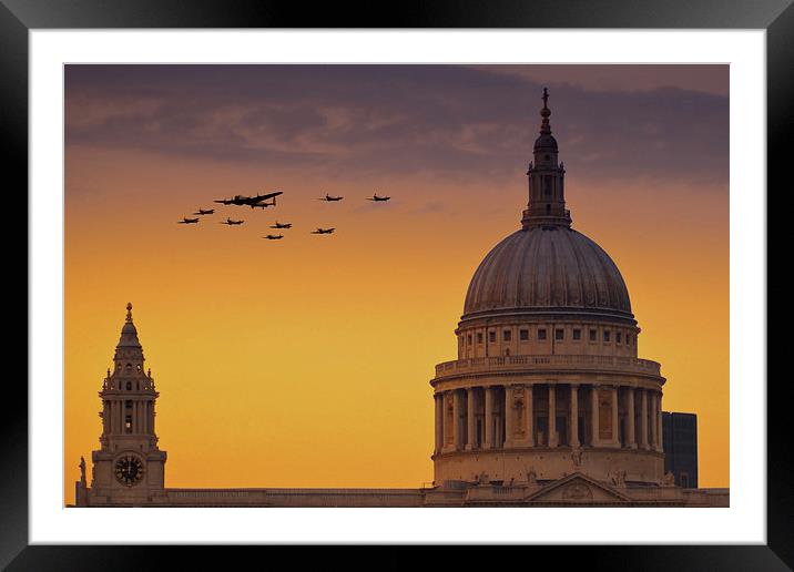 Warbirds Over London  Framed Mounted Print by J Biggadike