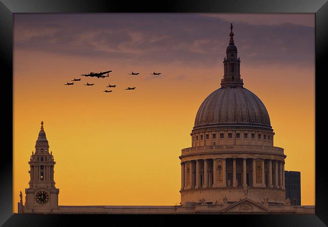 Warbirds Over London  Framed Print by J Biggadike