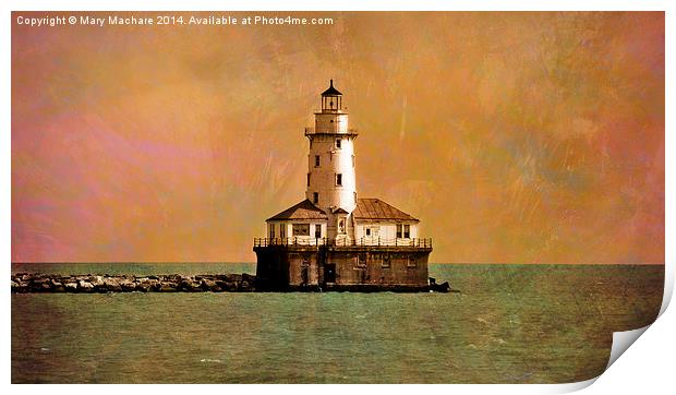  Lighthouse at Navy Pier Print by Mary Machare