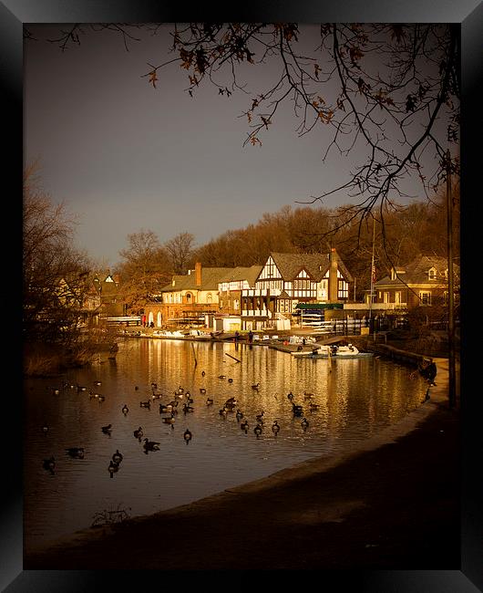  Golden Light at Boathouse Row Framed Print by Tom and Dawn Gari