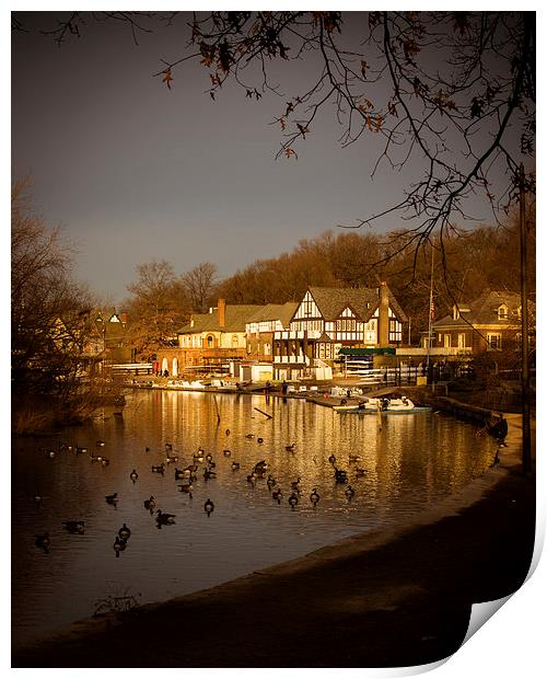  Golden Light at Boathouse Row Print by Tom and Dawn Gari
