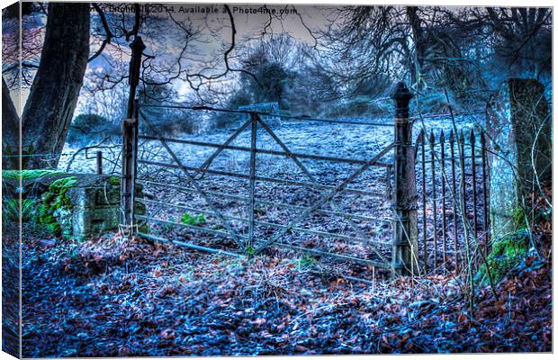 Frosty Gateway To The Cotswolds Canvas Print by Simon Litchfield