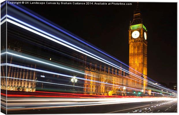  Westminster Lights Canvas Print by Graham Custance