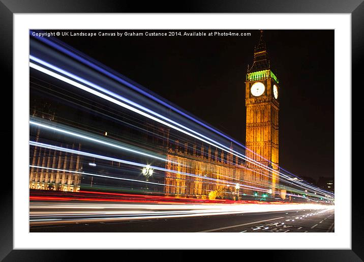  Westminster Lights Framed Mounted Print by Graham Custance
