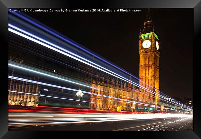  Westminster Lights Framed Print by Graham Custance
