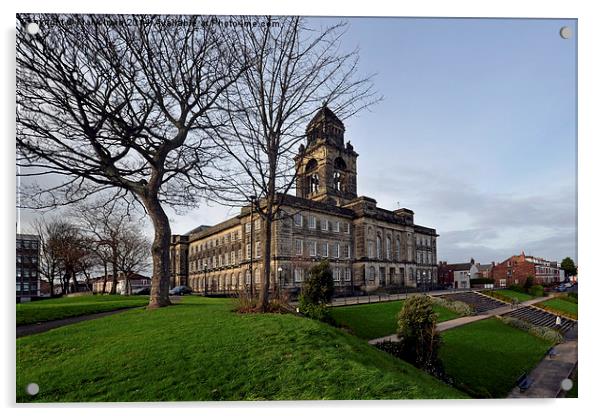 Wirral's Back-to Front Town hall Acrylic by Frank Irwin