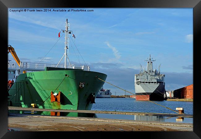 MV Arklow Rebel offloading in Birkenhead Docks Framed Print by Frank Irwin