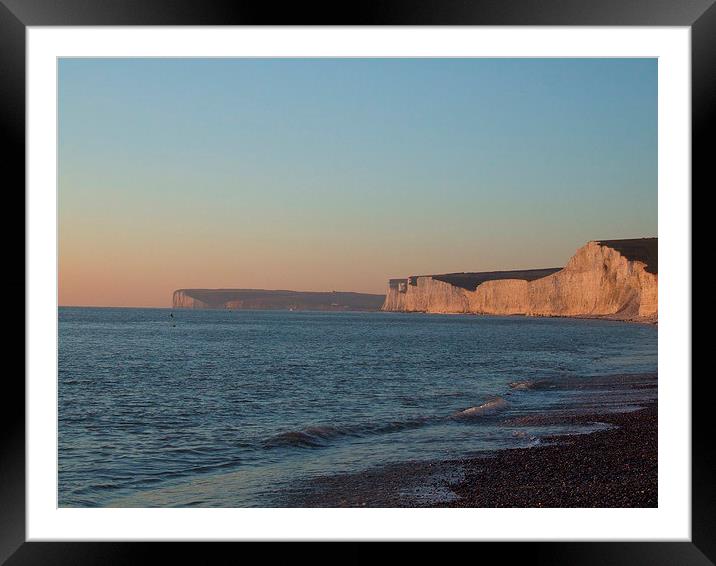  Sussex Coast at sunset Framed Mounted Print by Simon Hackett
