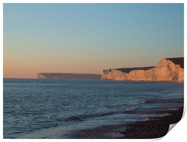  Sussex Coast at sunset Print by Simon Hackett