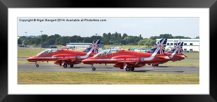  The Red Arrows Panoramic Framed Mounted Print by Nigel Bangert