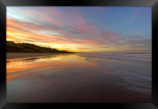  Saunton Sands reflections Framed Print by Dave Wilkinson North Devon Ph