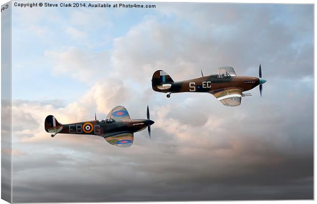  Supermarine Spitfire and Hawker Hurricane Canvas Print by Steve H Clark