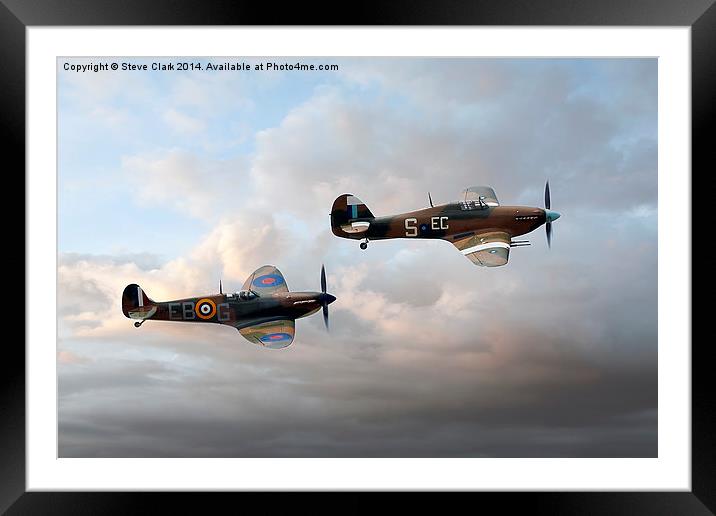  Supermarine Spitfire and Hawker Hurricane Framed Mounted Print by Steve H Clark