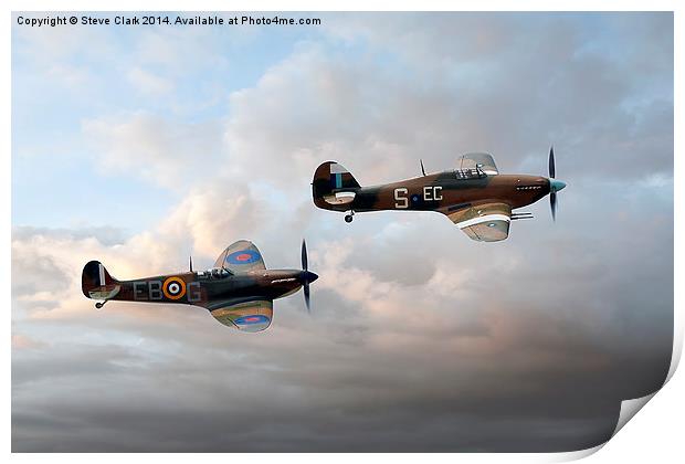  Supermarine Spitfire and Hawker Hurricane Print by Steve H Clark