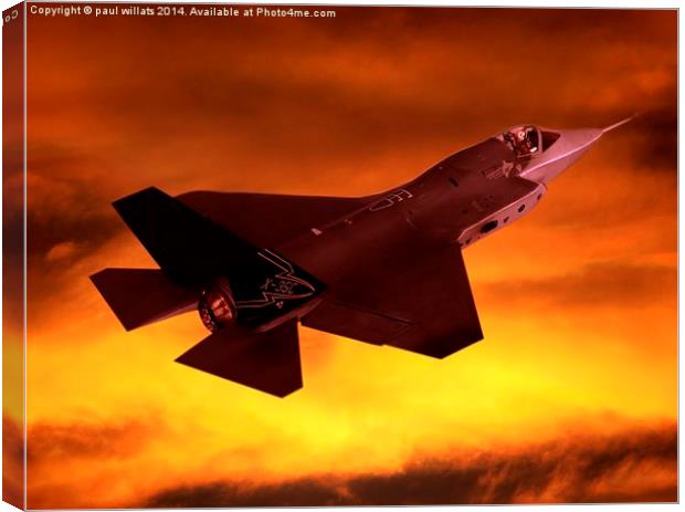 F35 "Lightning" Joint Strike Fighter  Canvas Print by paul willats