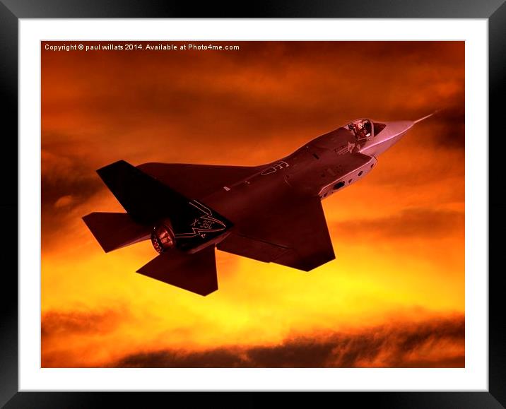 F35 "Lightning" Joint Strike Fighter  Framed Mounted Print by paul willats