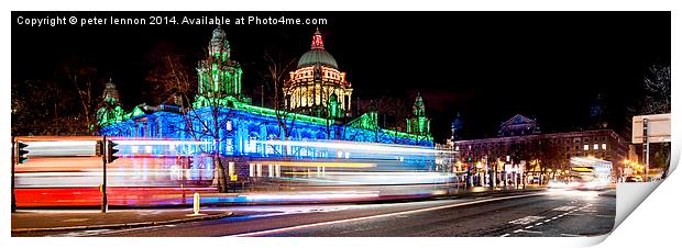 City Hall Time Lapse Print by Peter Lennon