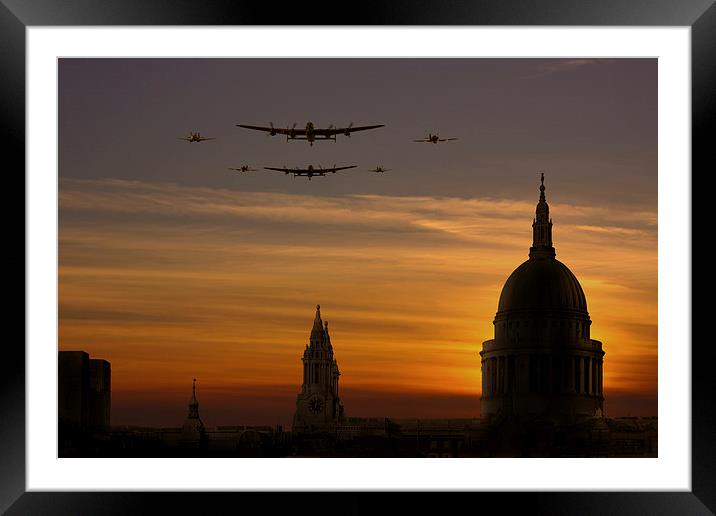 BBMF Sunset over St Pauls Framed Mounted Print by Oxon Images