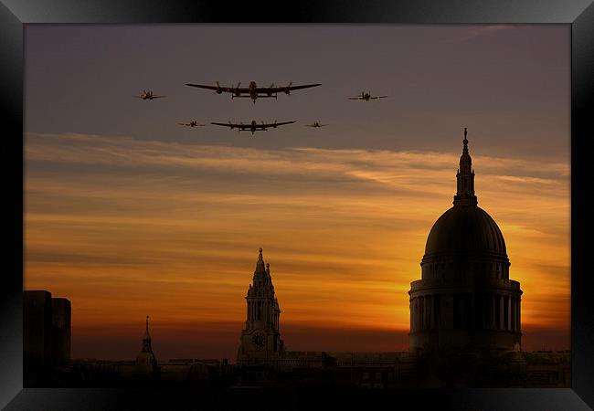 BBMF Sunset over St Pauls Framed Print by Oxon Images