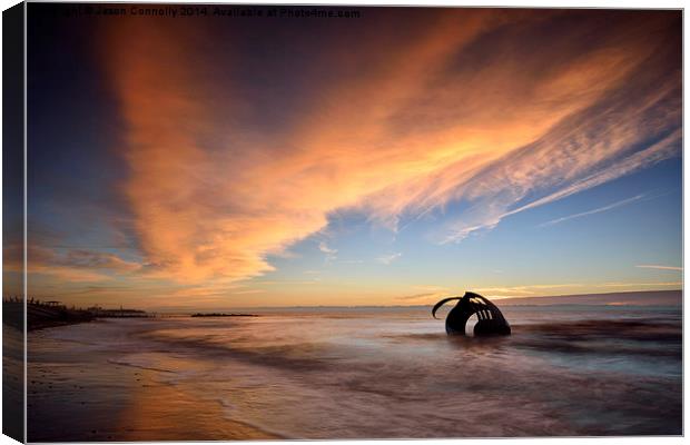  Mary's Shell sunset, Cleveleys Canvas Print by Jason Connolly