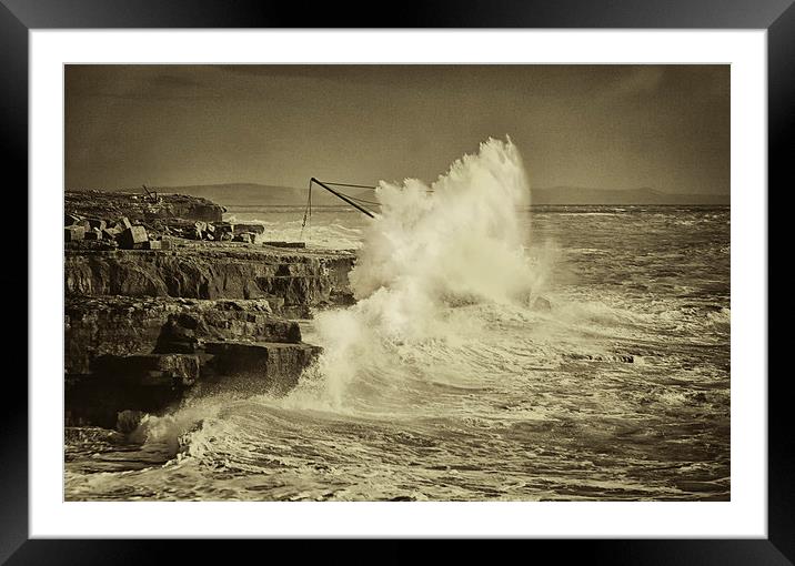  Wild Weather in sepia.  Framed Mounted Print by Mark Godden