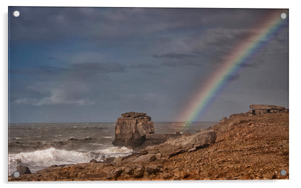  Pulpit Rock Rainbow. Acrylic by Mark Godden