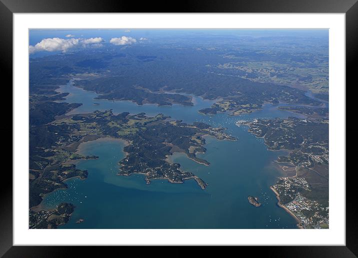 Bay Of Islands Birds Eye View (New Zealand) Framed Mounted Print by Lisa Tayler