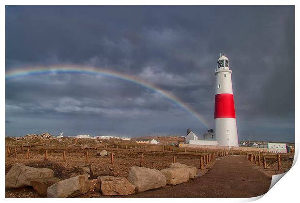  Lighthouse Rainbow Print by Mark Godden