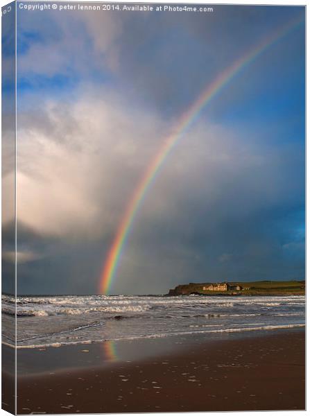  Runkerry Rainbow Canvas Print by Peter Lennon