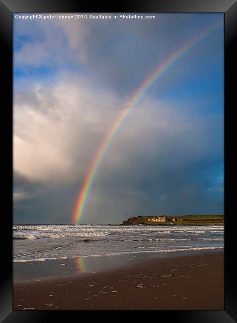  Runkerry Rainbow Framed Print by Peter Lennon
