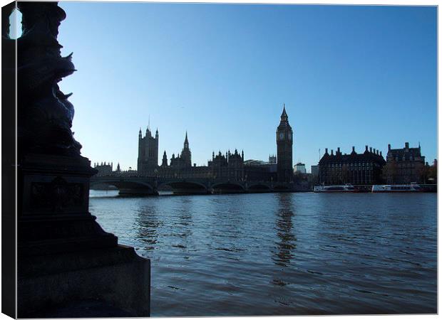  Across to Westminster Canvas Print by Simon Hackett