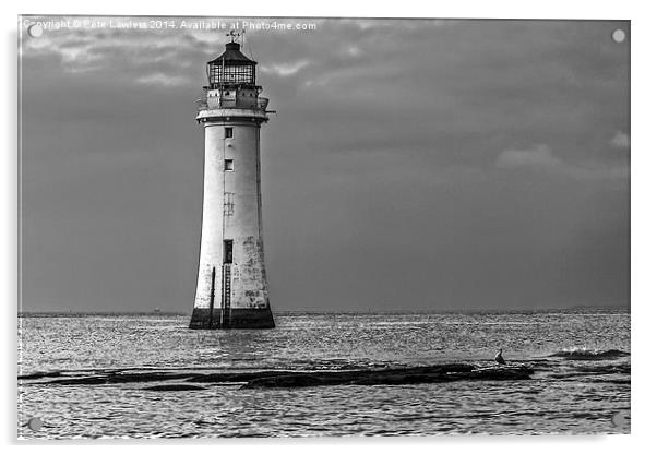 Perch Rock lighthouse  Acrylic by Pete Lawless