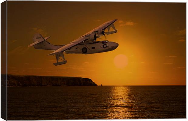  PBY Catalina sunset Canvas Print by Oxon Images